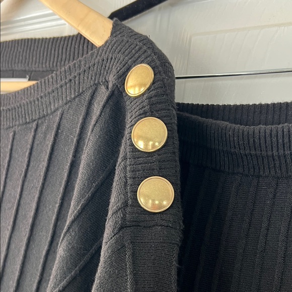 Nine West Black Knit Matching Top and Skirt Set NWT - Picture 3 of 11